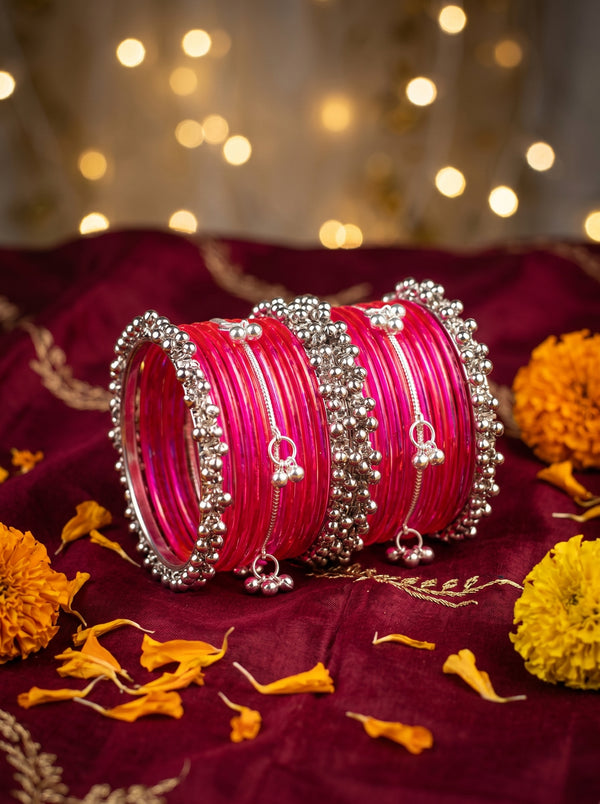 Magenta Jelly  Bangle with Ghungroo for single wrist | Jelly Bangles