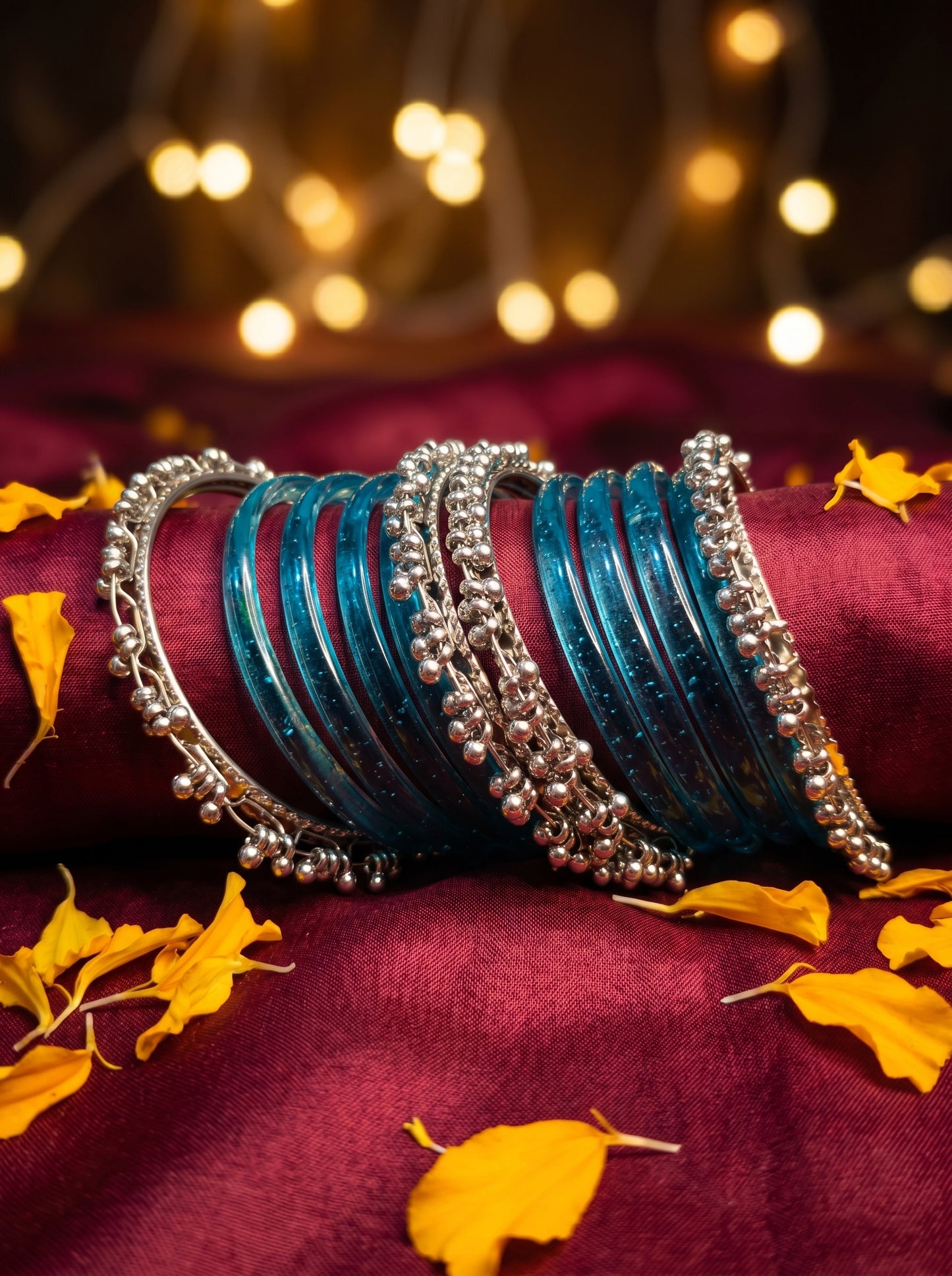 Blue Jelly  Bangle with Ghungroo for single wrist | Aqua Resin Bangles | Jelly Bangles