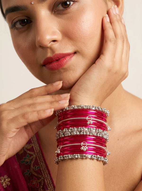 Magenta Jelly  Bangle with Ghungroo for single wrist | Jelly Bangles