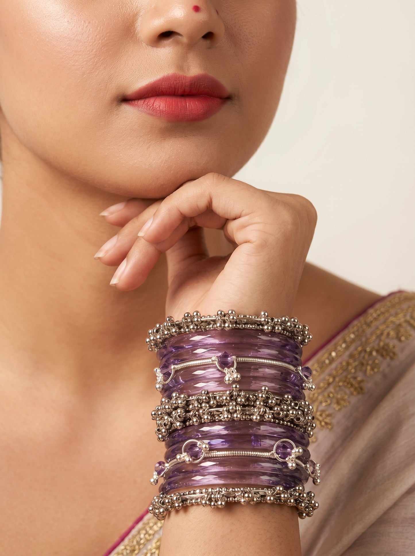 Purple Jelly  Bangle with Ghungroo for single wrist | Lavender Resin Bangles | jelly bangles