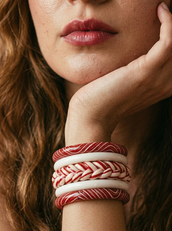 Veil Lac Bangle Set — Hand-Braided Lac Stack