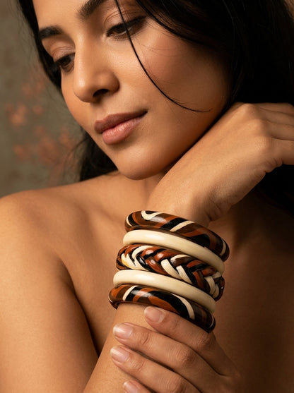 Terracotta Tribe Lac Bangle Set — Hand-Braided Lac Stack