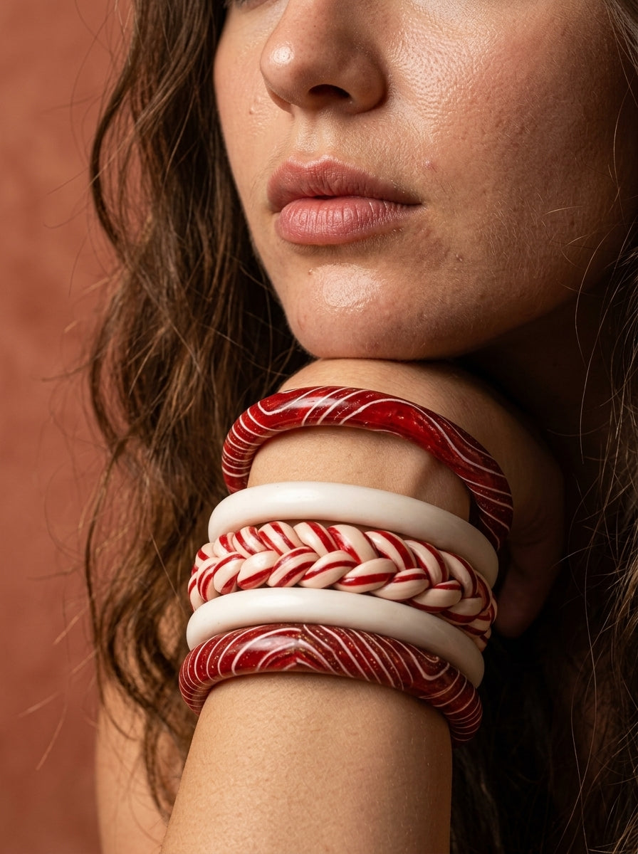 Veil Lac Bangle Set — Hand-Braided Lac Stack
