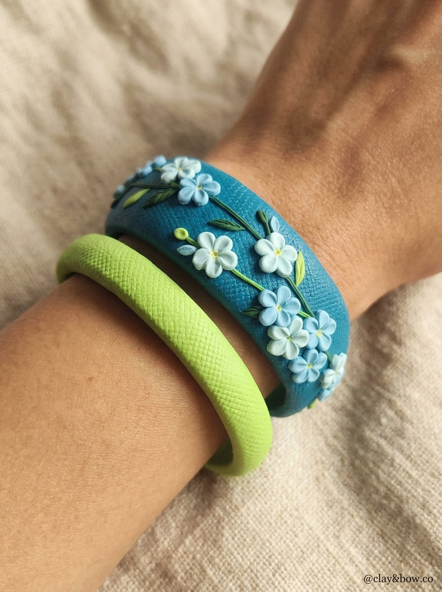 Contemporary Boho Polymer Clay Bangle - 100% Handcrafted