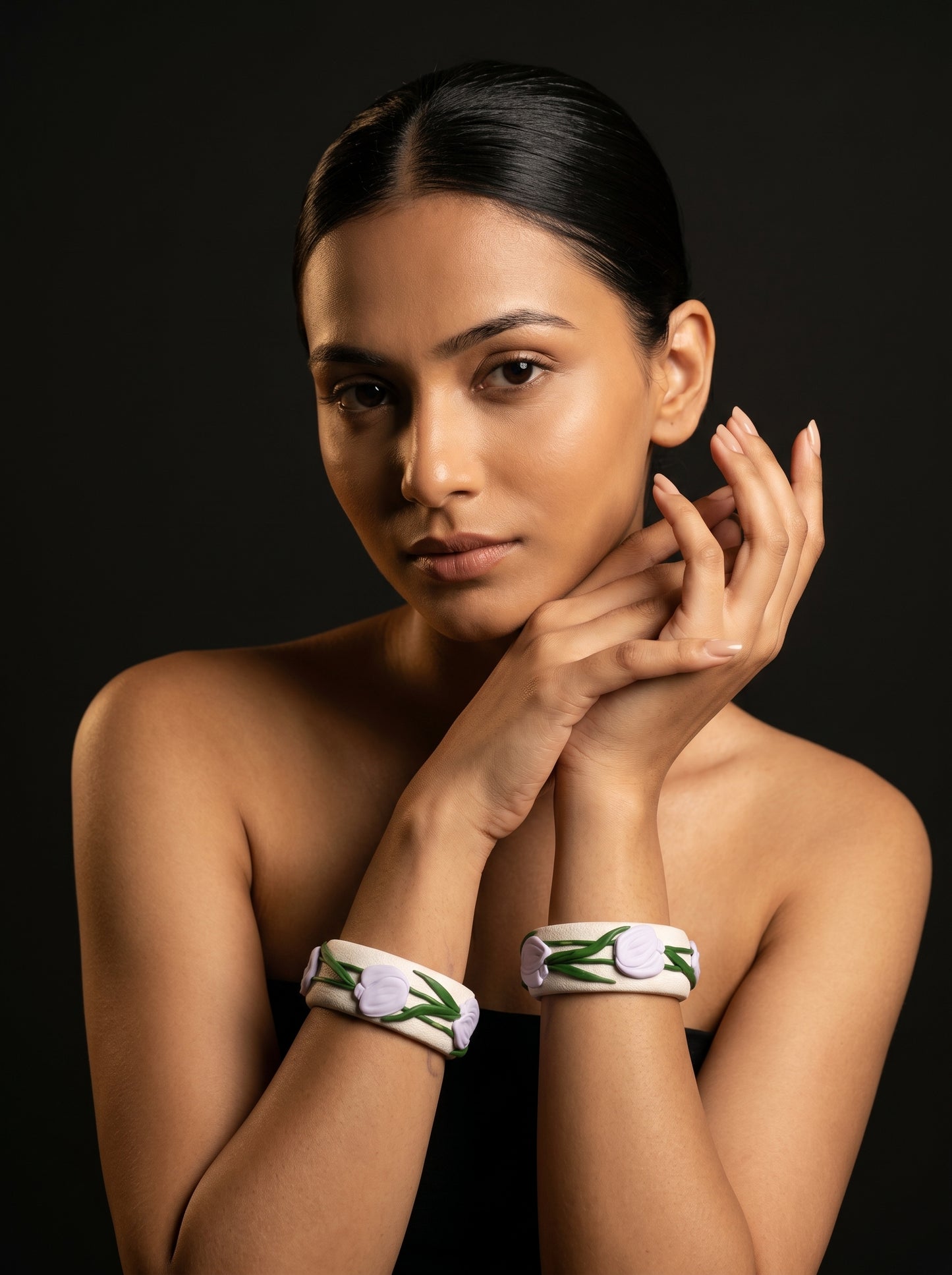 Artisanal Chic Polymer Clay Bangle - 100% Handcrafted