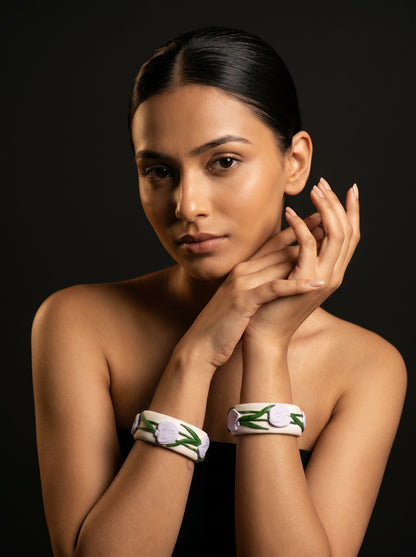 Artisanal Chic Polymer Clay Bangle - 100% Handcrafted