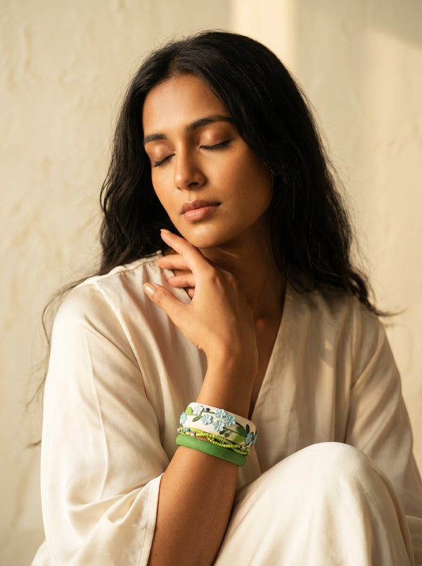 Minimalist Zen Polymer Clay Bangle set - 100% Handcrafted