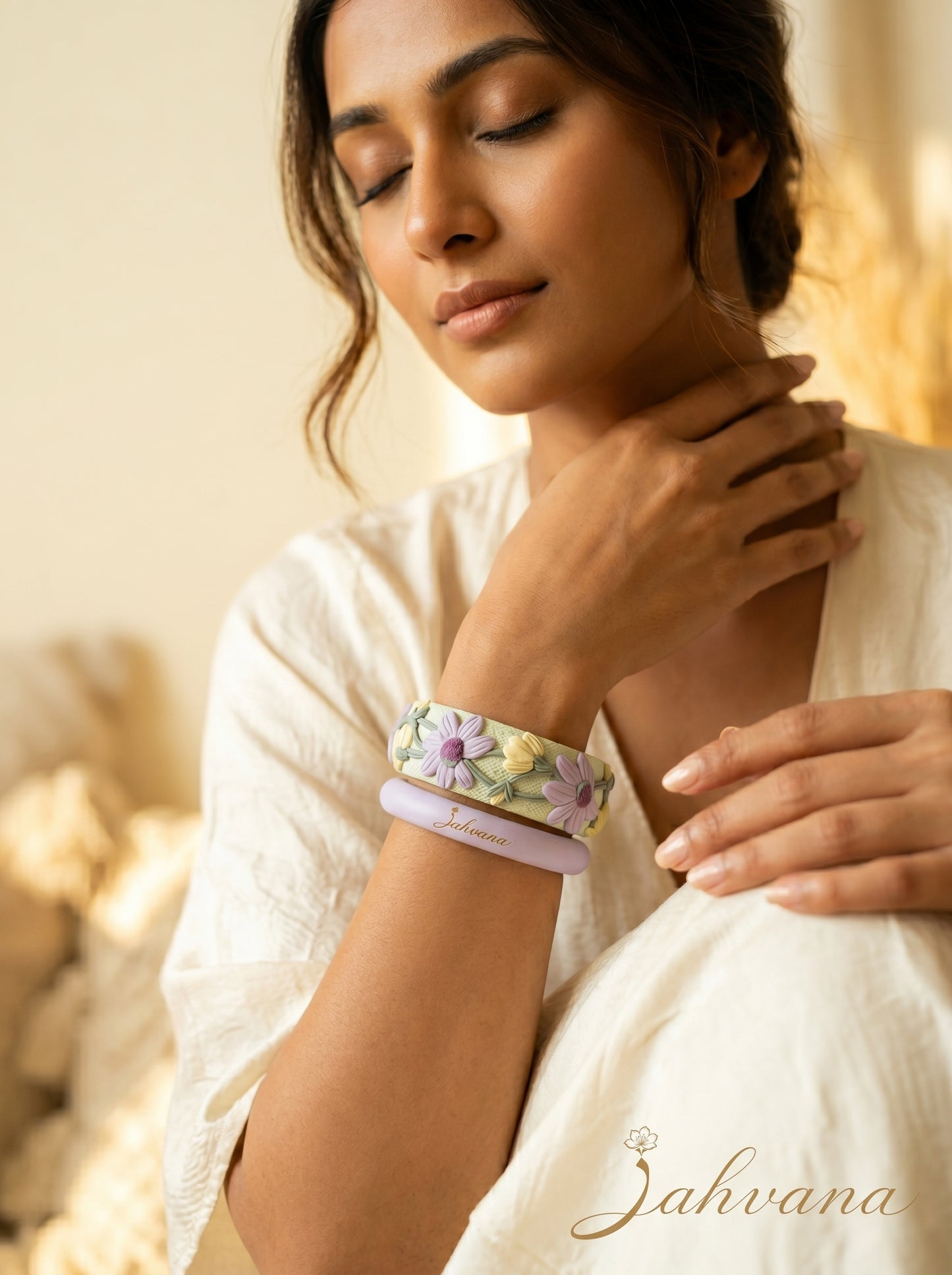 Timeless Classic Polymer Clay Bangle - 100% Handcrafted