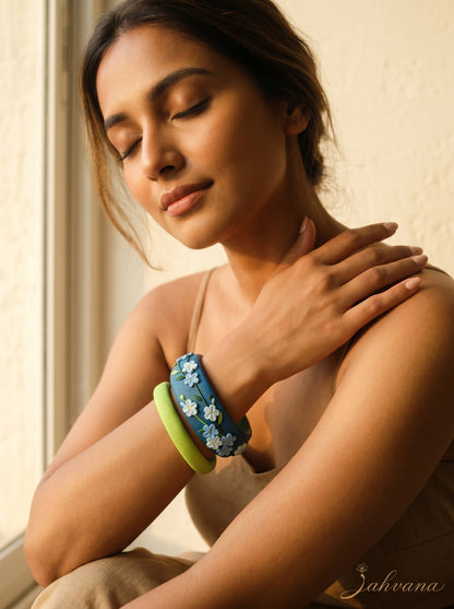 Contemporary Boho Polymer Clay Bangle - 100% Handcrafted