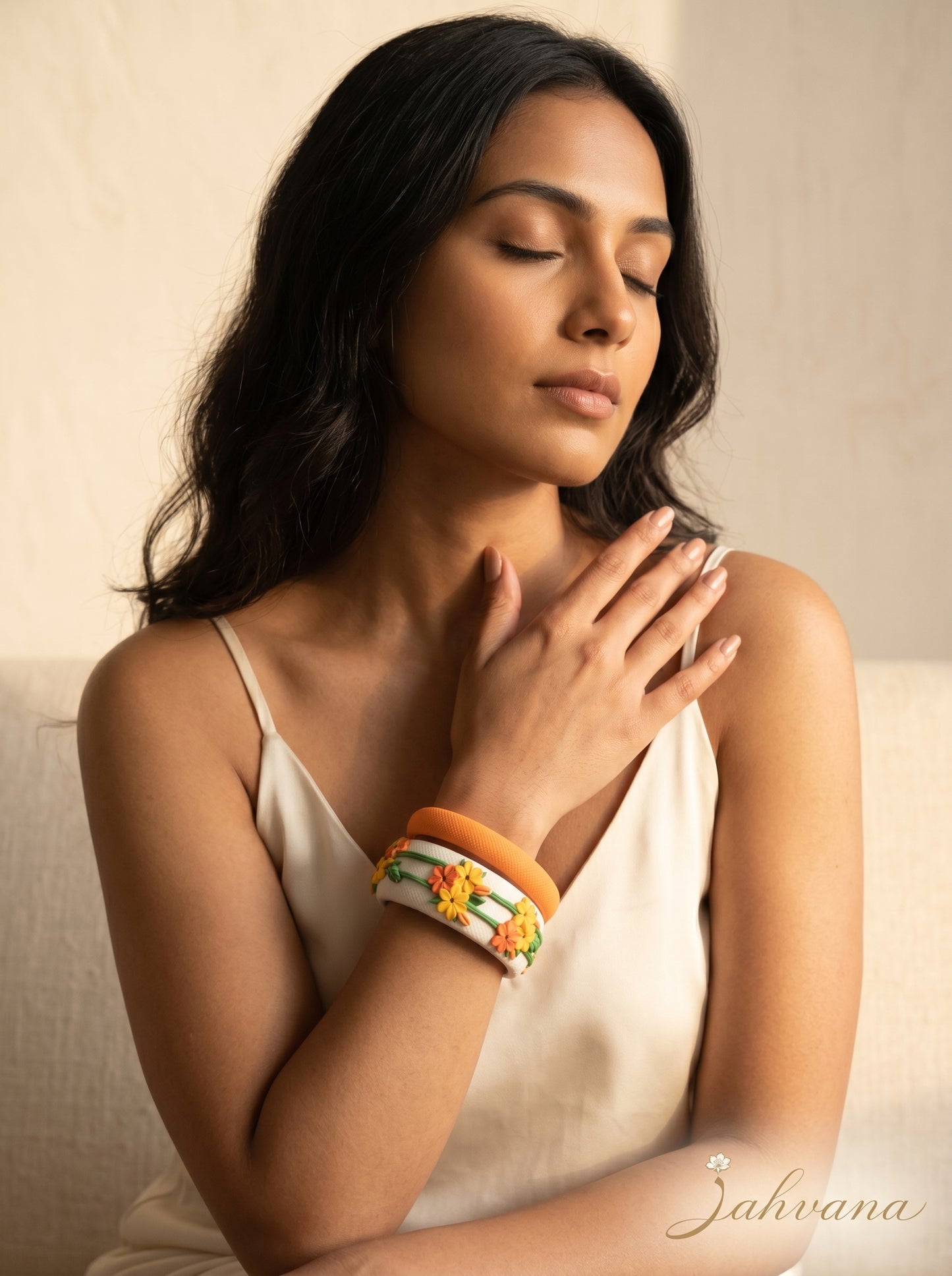 Sophisticated Matte Polymer Clay Bangle - 100% Handcrafted