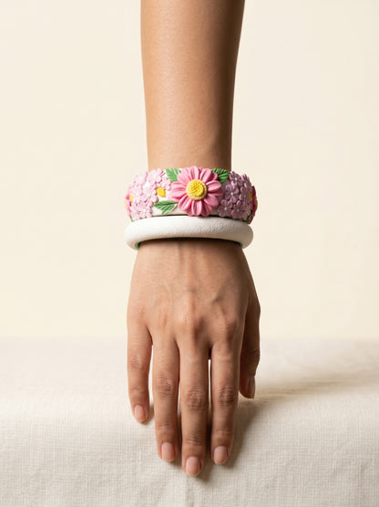 Ethnic Bridal Polymer Clay Bangle - 100% Handcrafted