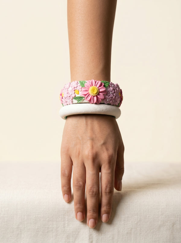Ethnic Bridal Polymer Clay Bangle - 100% Handcrafted