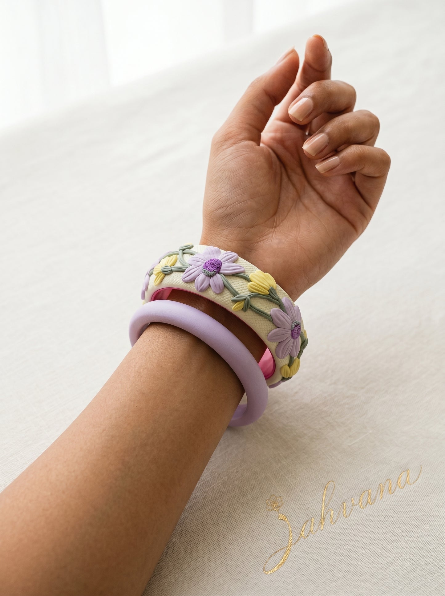 Timeless Classic Polymer Clay Bangle - 100% Handcrafted