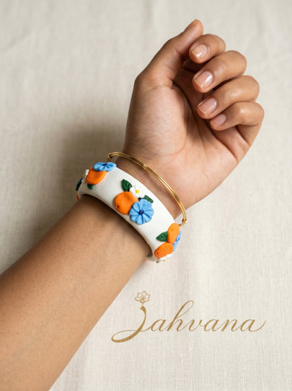 Earthy Organic Polymer Clay Bangle - 100% Handcrafted