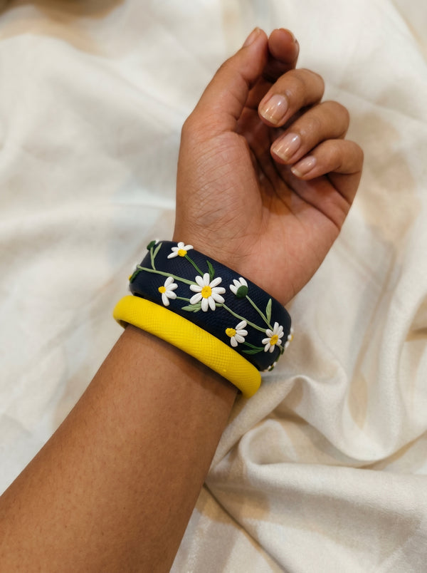 Heritage Inspired Polymer Clay Bangle - 100% Handcrafted