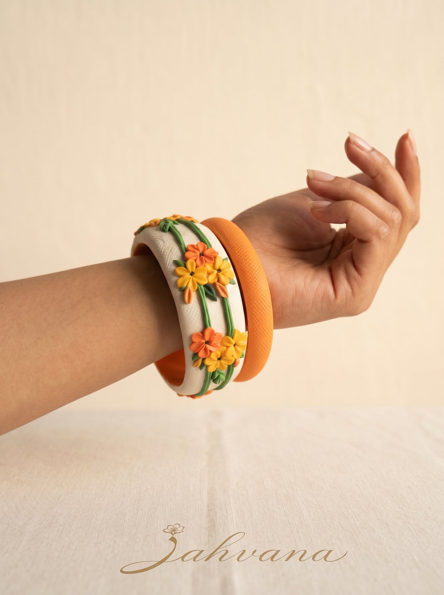 Sophisticated Matte Polymer Clay Bangle - 100% Handcrafted
