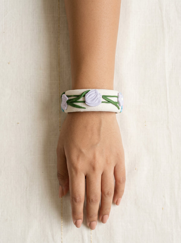 Artisanal Chic Polymer Clay Bangle - 100% Handcrafted