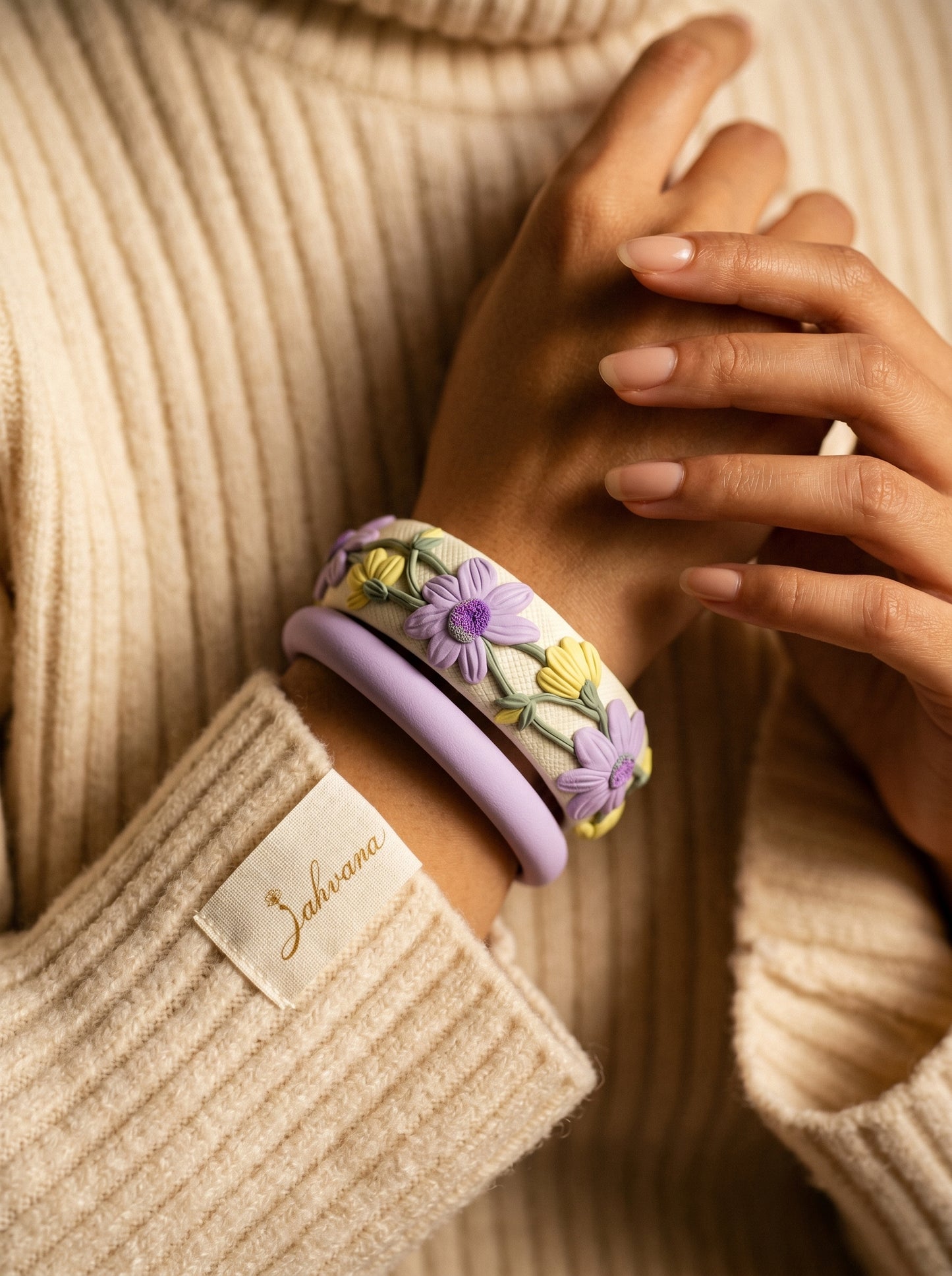 Timeless Classic Polymer Clay Bangle - 100% Handcrafted
