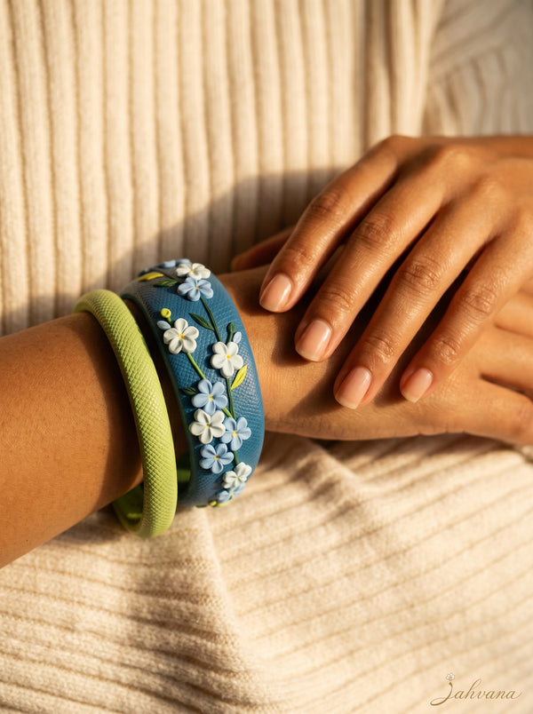 Contemporary Boho Polymer Clay Bangle - 100% Handcrafted
