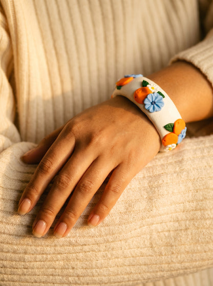 Earthy Organic Polymer Clay Bangle - 100% Handcrafted
