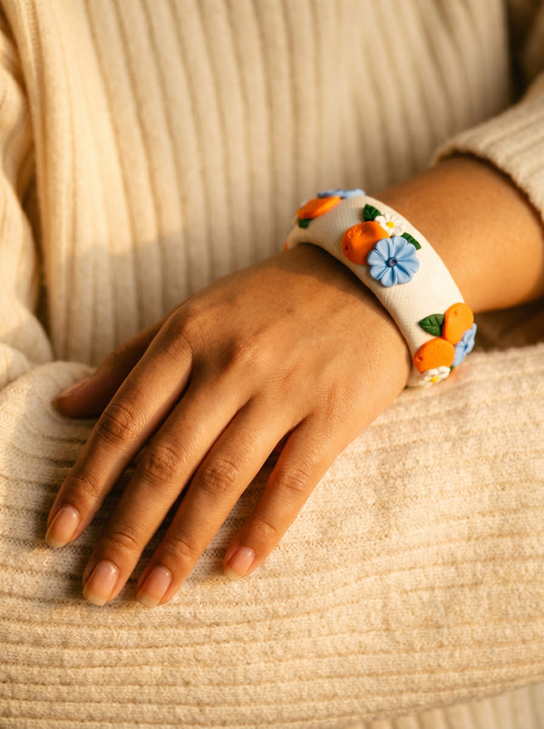 Earthy Organic Polymer Clay Bangle - 100% Handcrafted