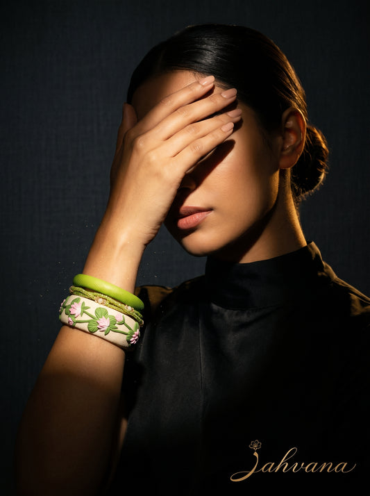 Urban Ethnic Polymer Clay Bangle - 100% Handcrafted