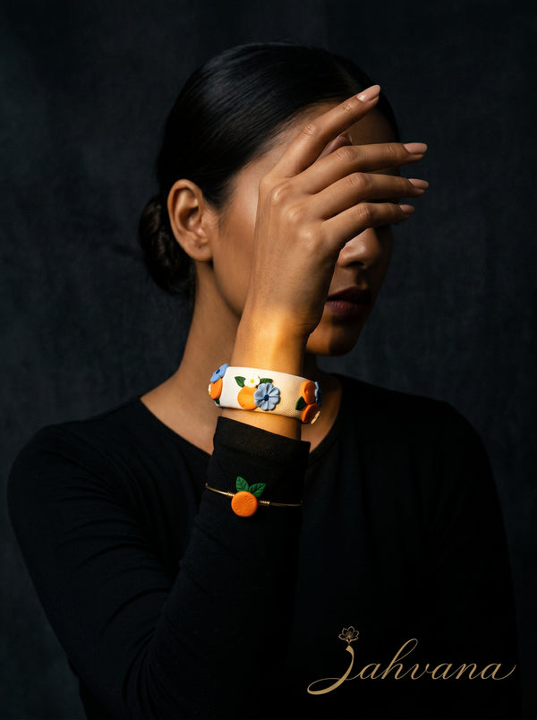Earthy Organic Polymer Clay Bangle - 100% Handcrafted