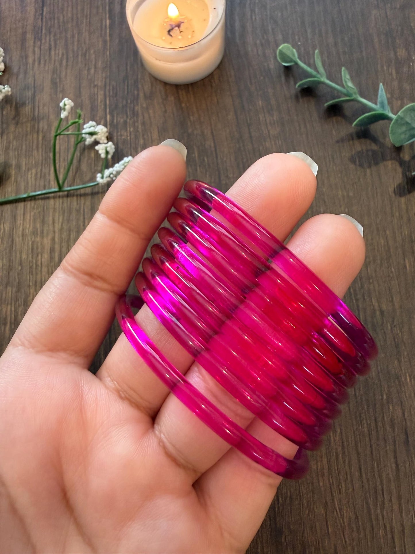 The Signature Jelly Bangle Stack | Translucent High-Gloss Finish