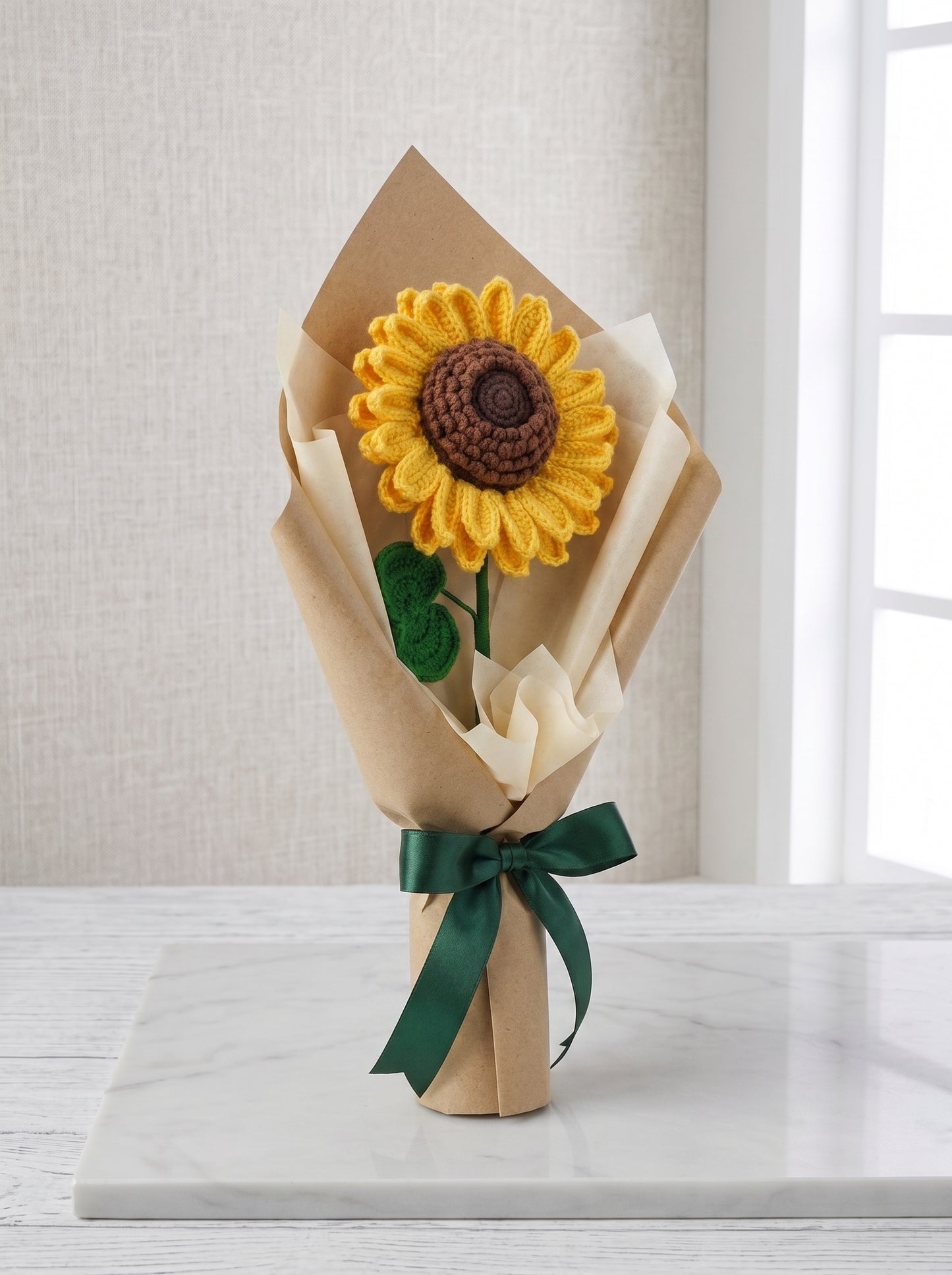 Everlasting Sunflower Crochet Bouquet