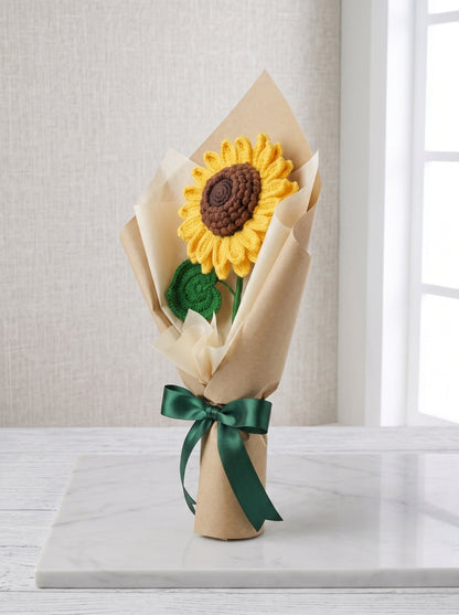 Everlasting Sunflower Crochet Bouquet