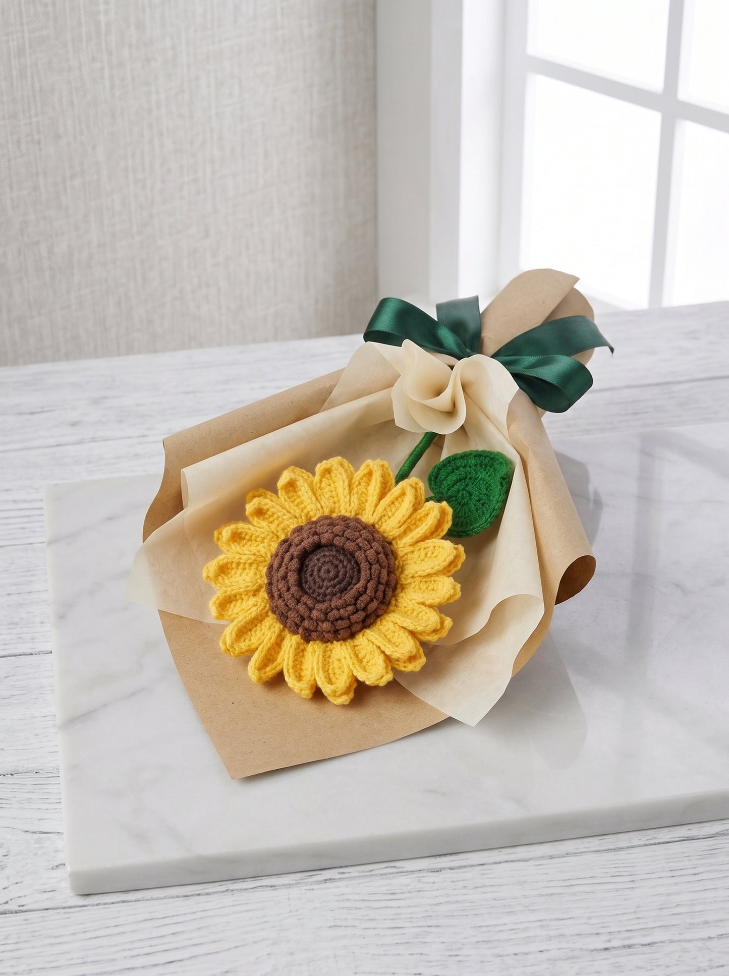 Everlasting Sunflower Crochet Bouquet