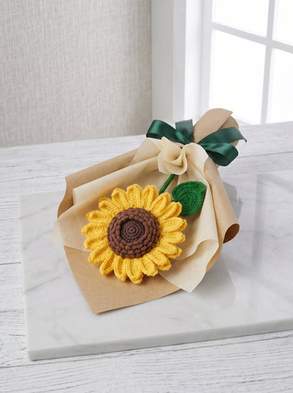 Everlasting Sunflower Crochet Bouquet