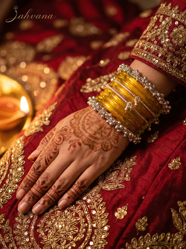 Yellow Jelly  Bangle with Ghungroo for single wrist | Saffron Resin Bangles | Jelly Bangles