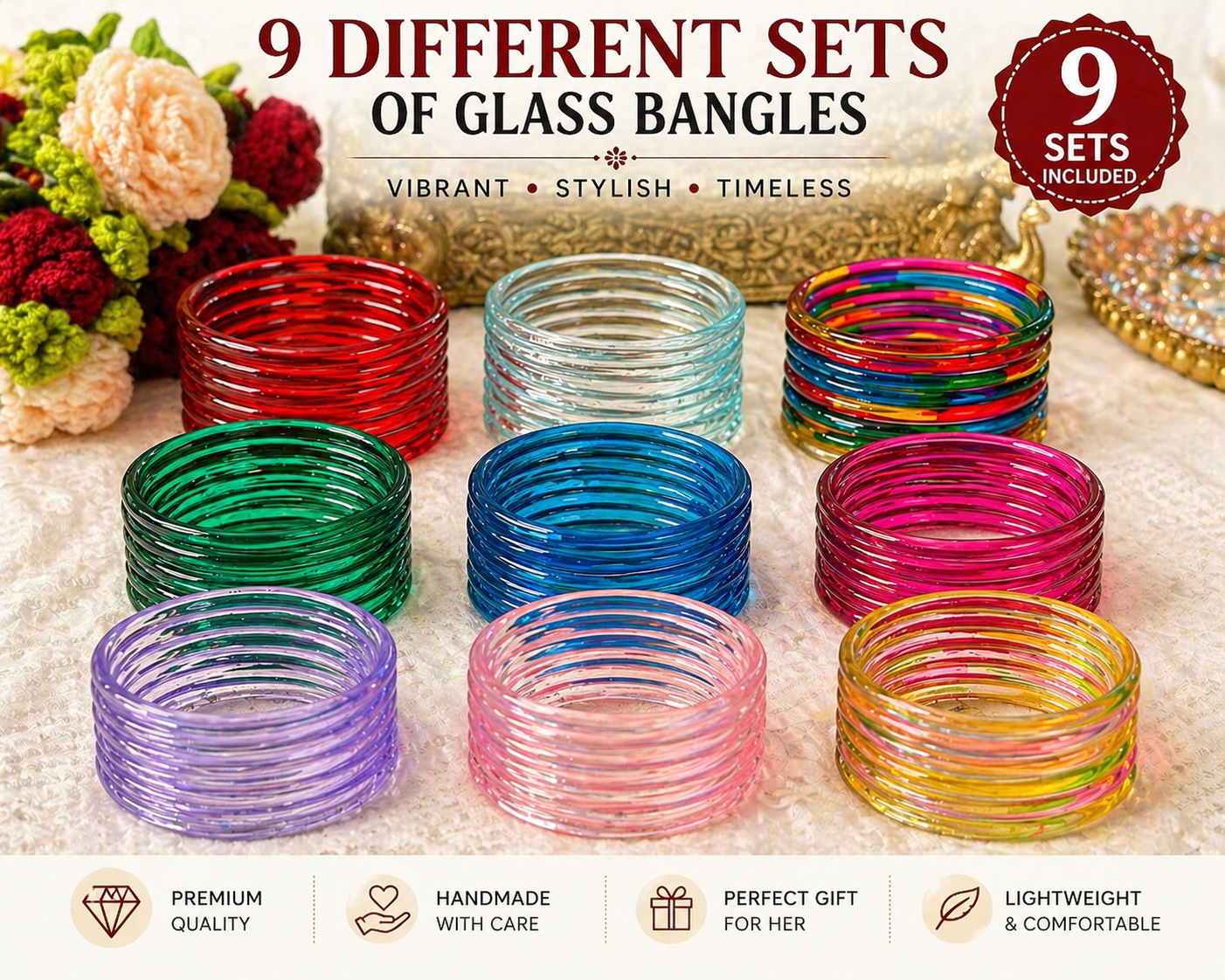 Jelly Bangles 9 Sets Box