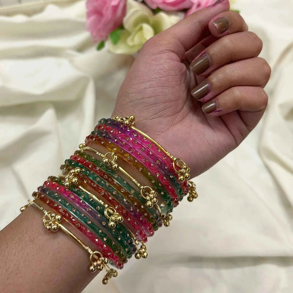 Premium Glass Bangle Box | Diamond + Ghungroo Bangles with Premium Storage Box