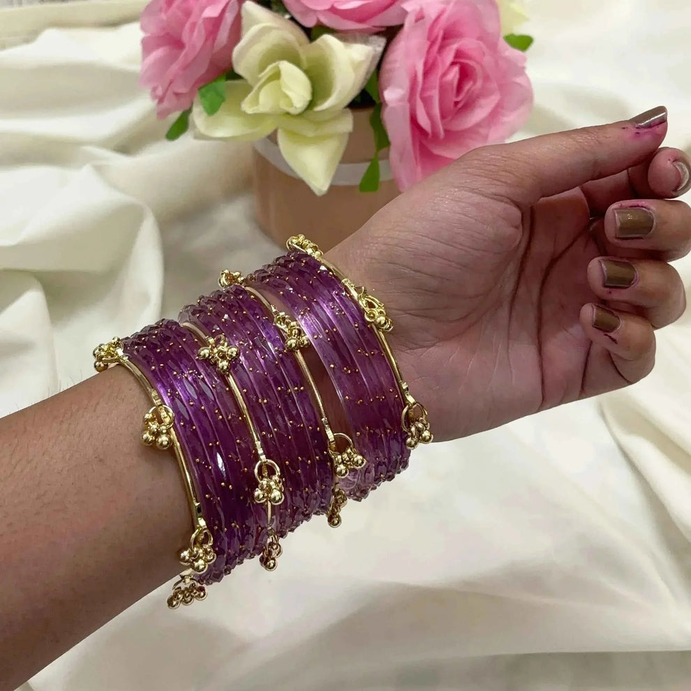 Premium Glass Bangle Box | Diamond + Ghungroo Bangles with Premium Storage Box